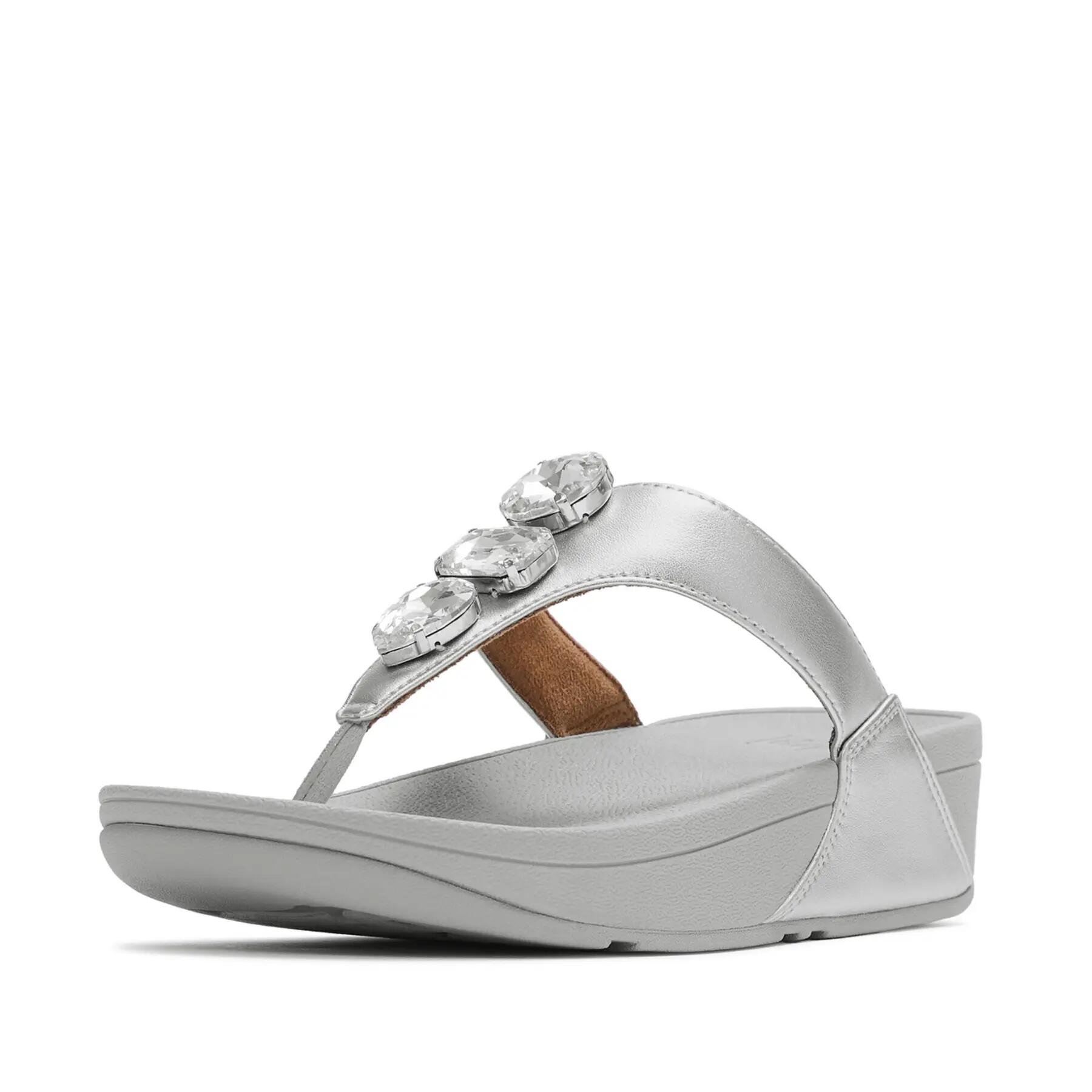 Sandalias de dedo con cuña mujer FitFlop Lulu Ultra-Jewel Metallic 2/7