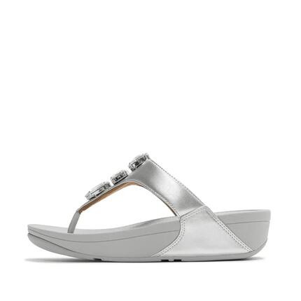 Sandales compensées entre-doigt femme FitFlop Lulu Ultra-Jewel Metallic