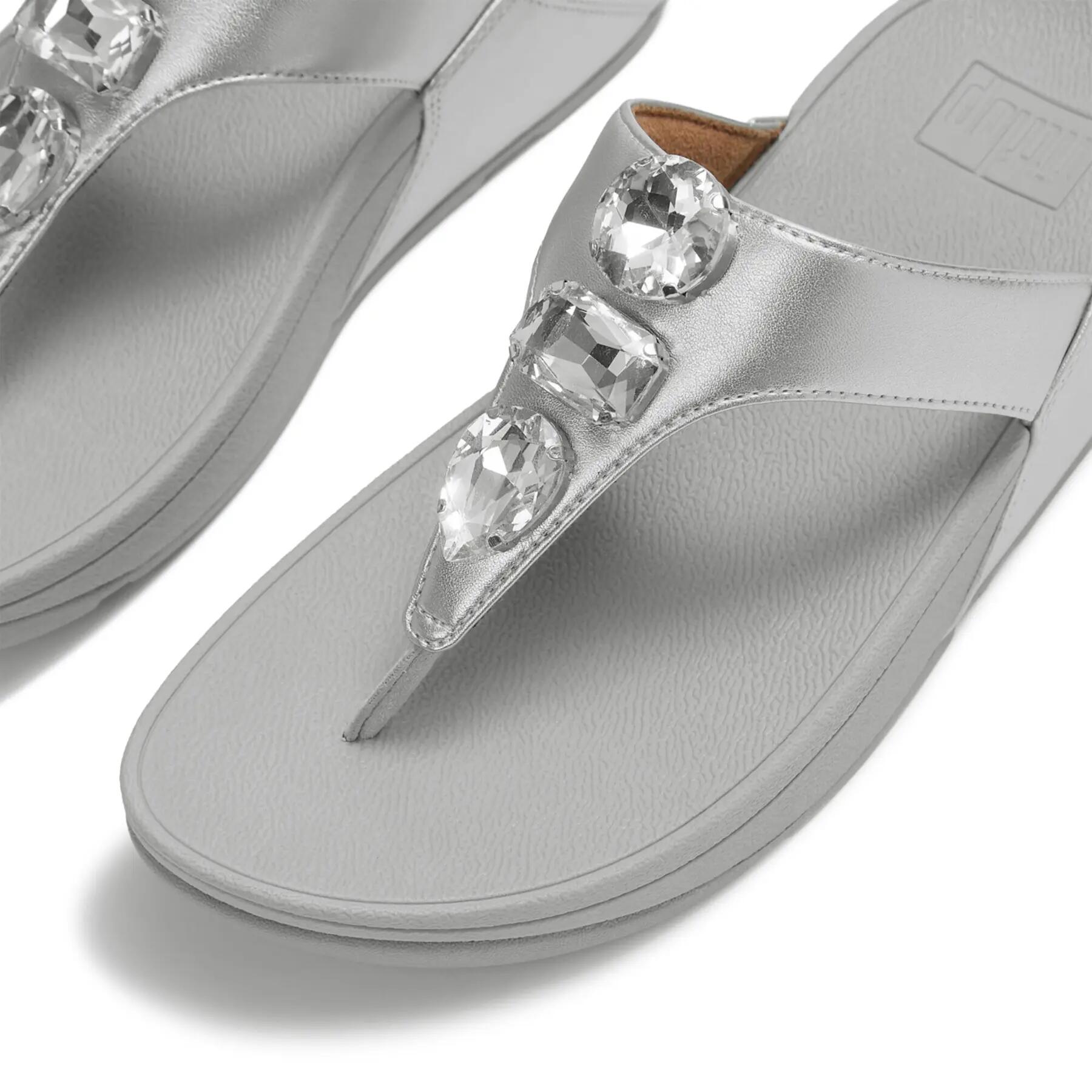 Sandalias de dedo con cuña mujer FitFlop Lulu Ultra-Jewel Metallic 4/7
