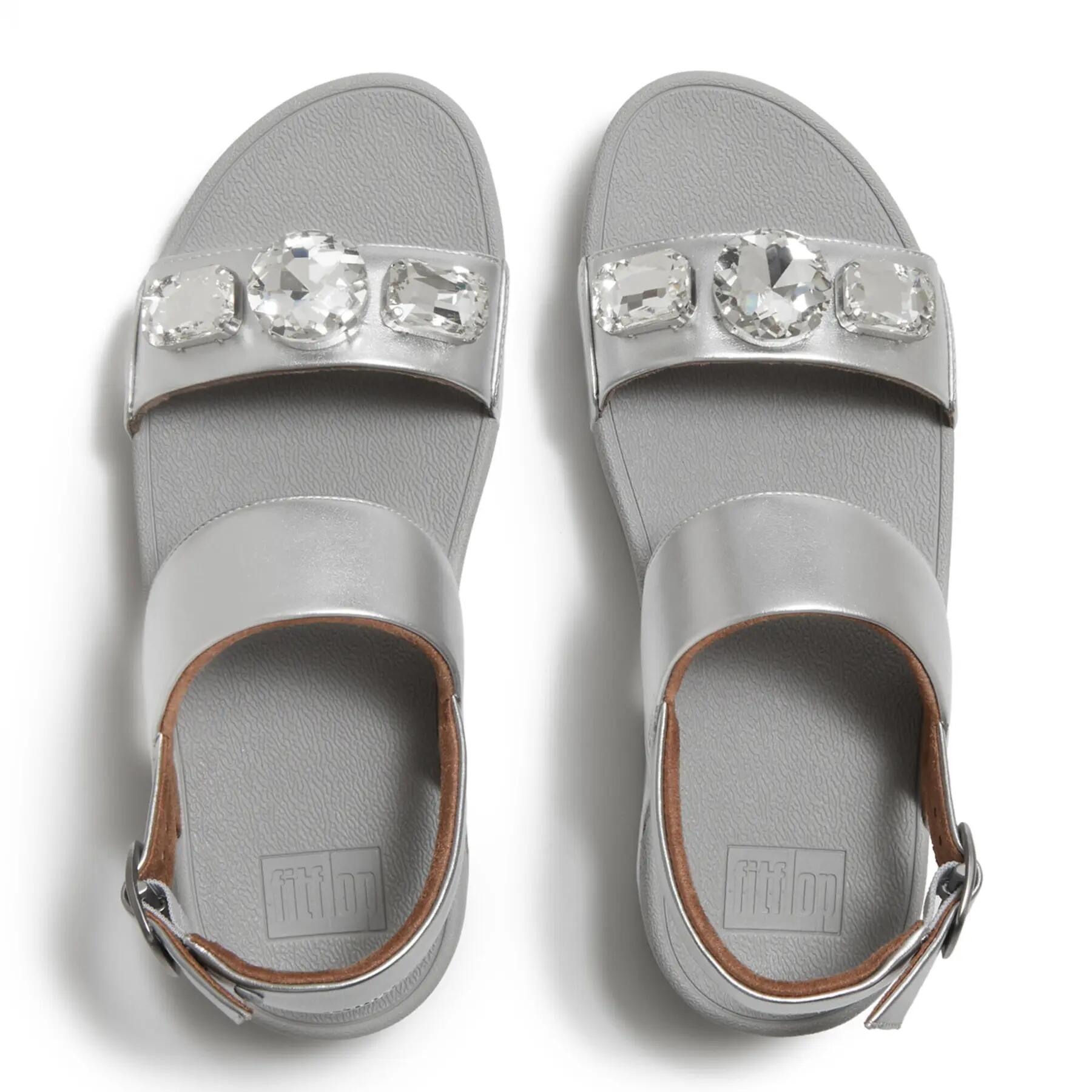 Sandalias de cuña para mujer FitFlop Lulu Ultra-Jewel Metallic 3/7