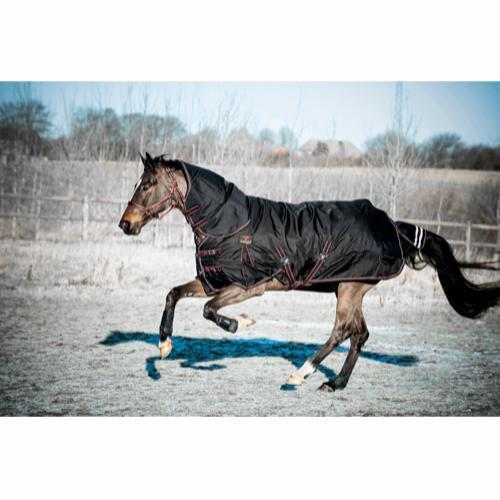 Couverture D'extérieur Pour Chevaux Catago Justin - Noire, 150 G, Taille 165 Cm - Neuve