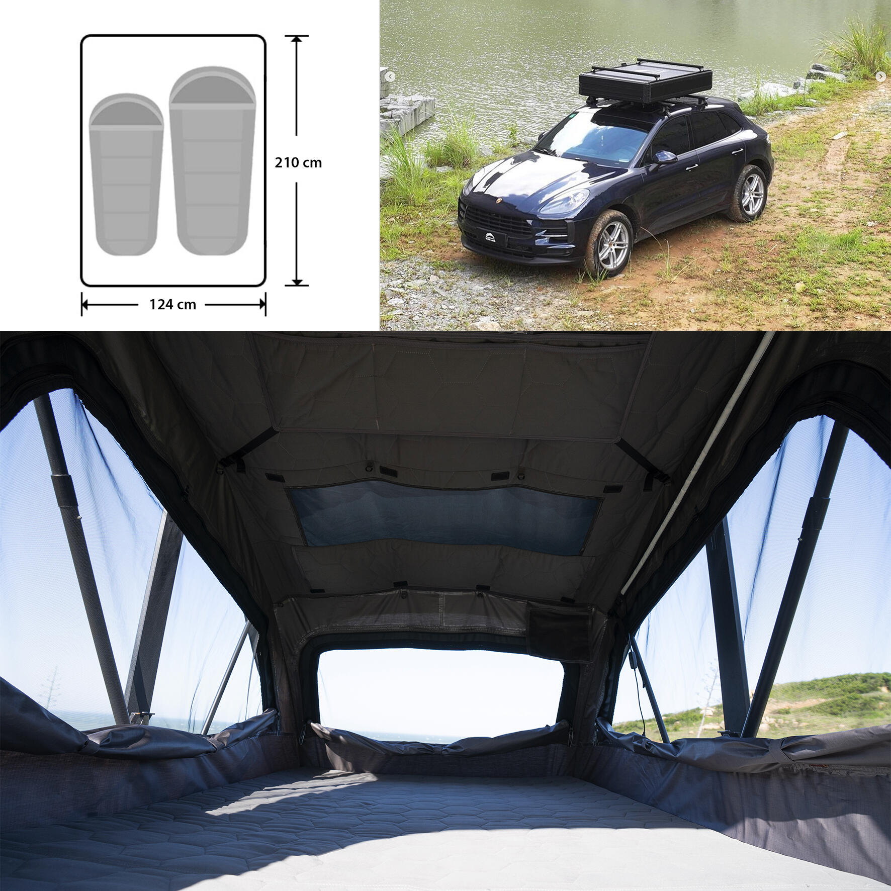 Tente de toit rigide compacte 2 places OrthFrame 130 pour voiture 4/7