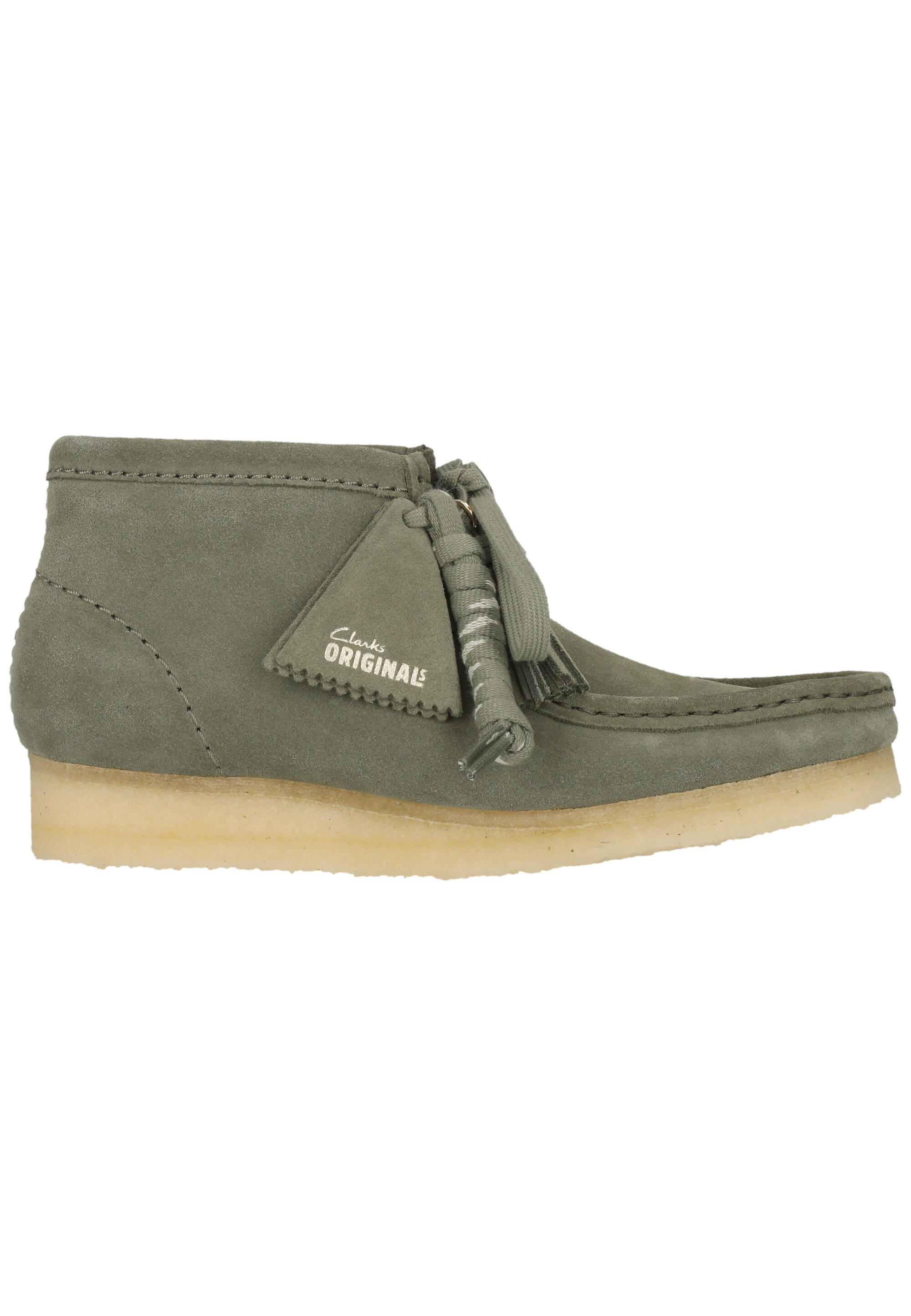 Schnürschuhe Wallabee Boot. Khaki/Green Sde 3/15