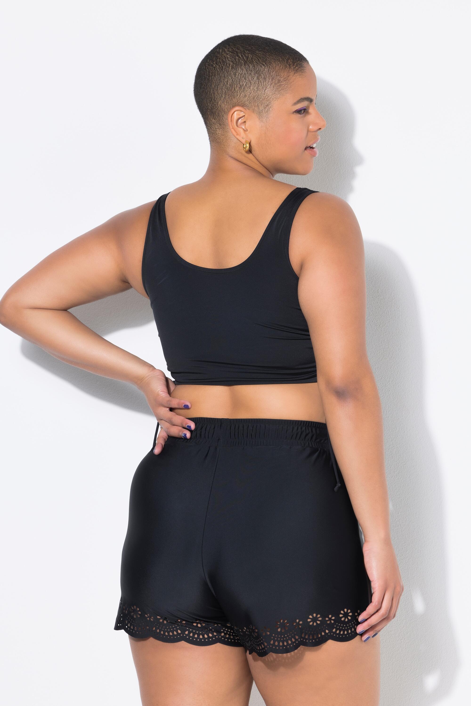 Dames Zwemshort wijde pijpen lasercut-zoom elastische tailleband 2/7