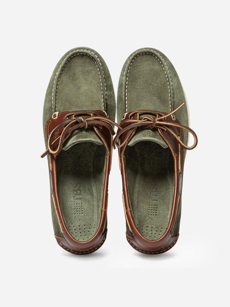 Chaussures bateau Homme - PHENIS Lichen / Acajou. 3/4