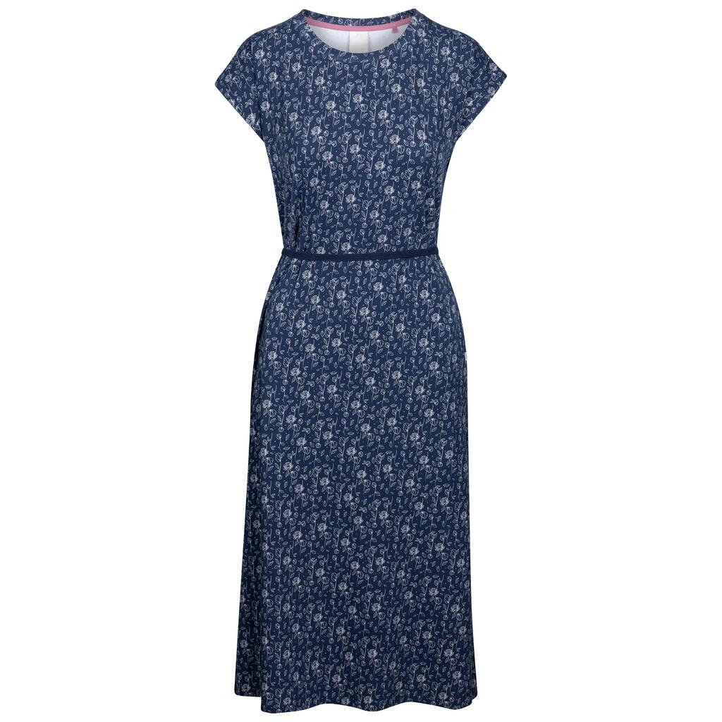 Womens Capped Sleeve Round Neckline Dress - Portia