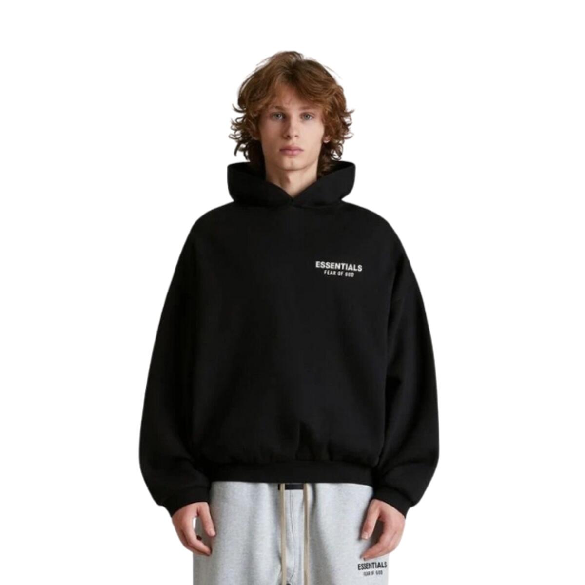 Essentials Hoodie Fleece Black 3/5
