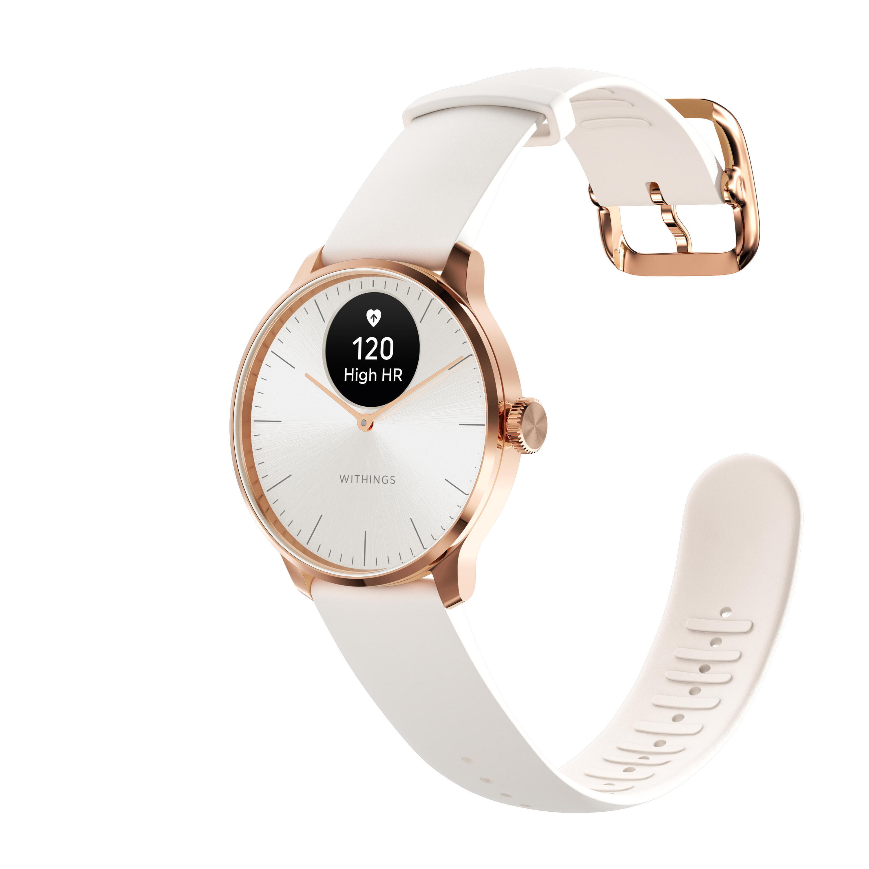 WITHINGS ScanWatch Light - Reloj inteligente salud cardiovascular, 37mm Oro Rosa 3/5