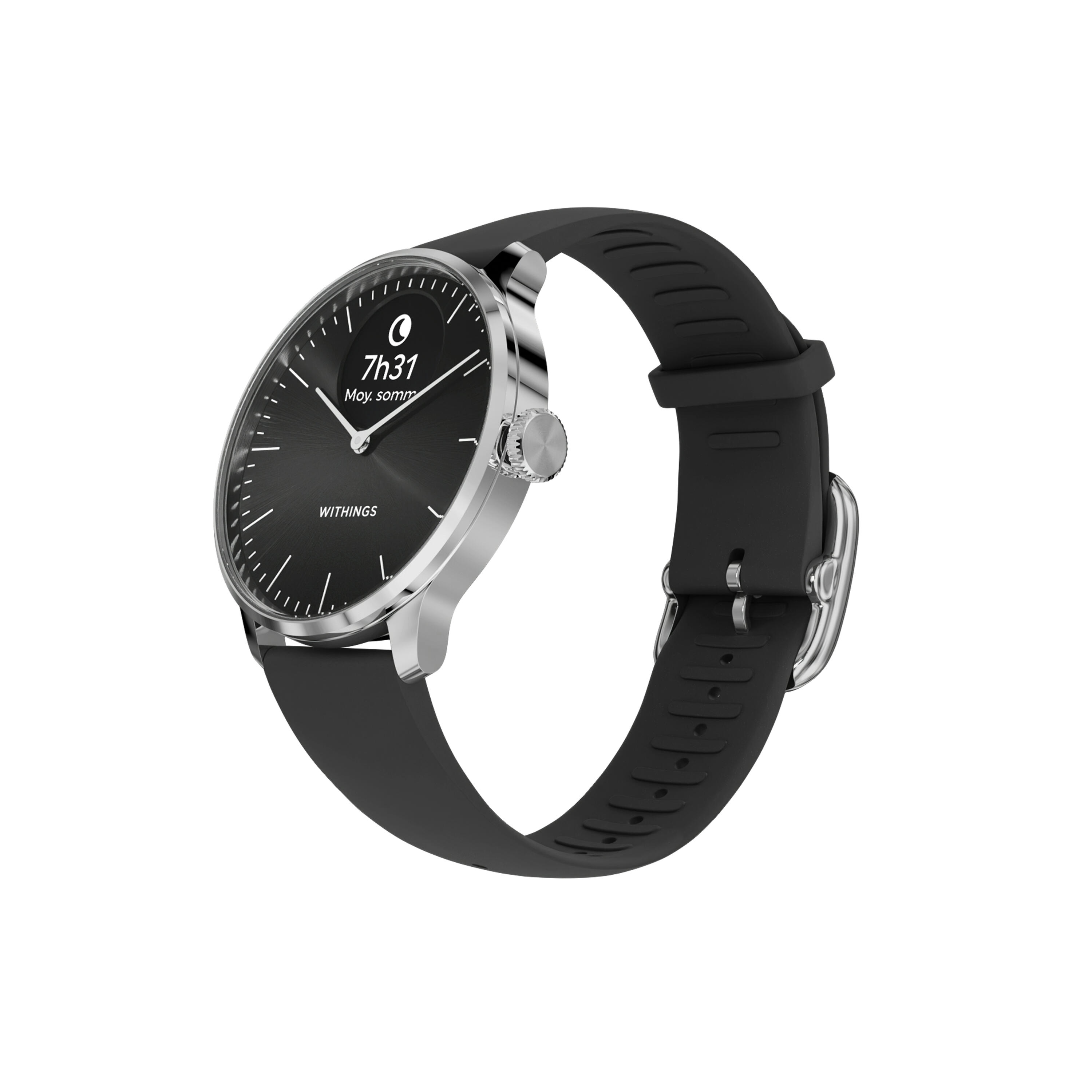 WITHINGS ScanWatch Light - Montre connectée santé cardiovasculaire, 37mm Noir 2/5