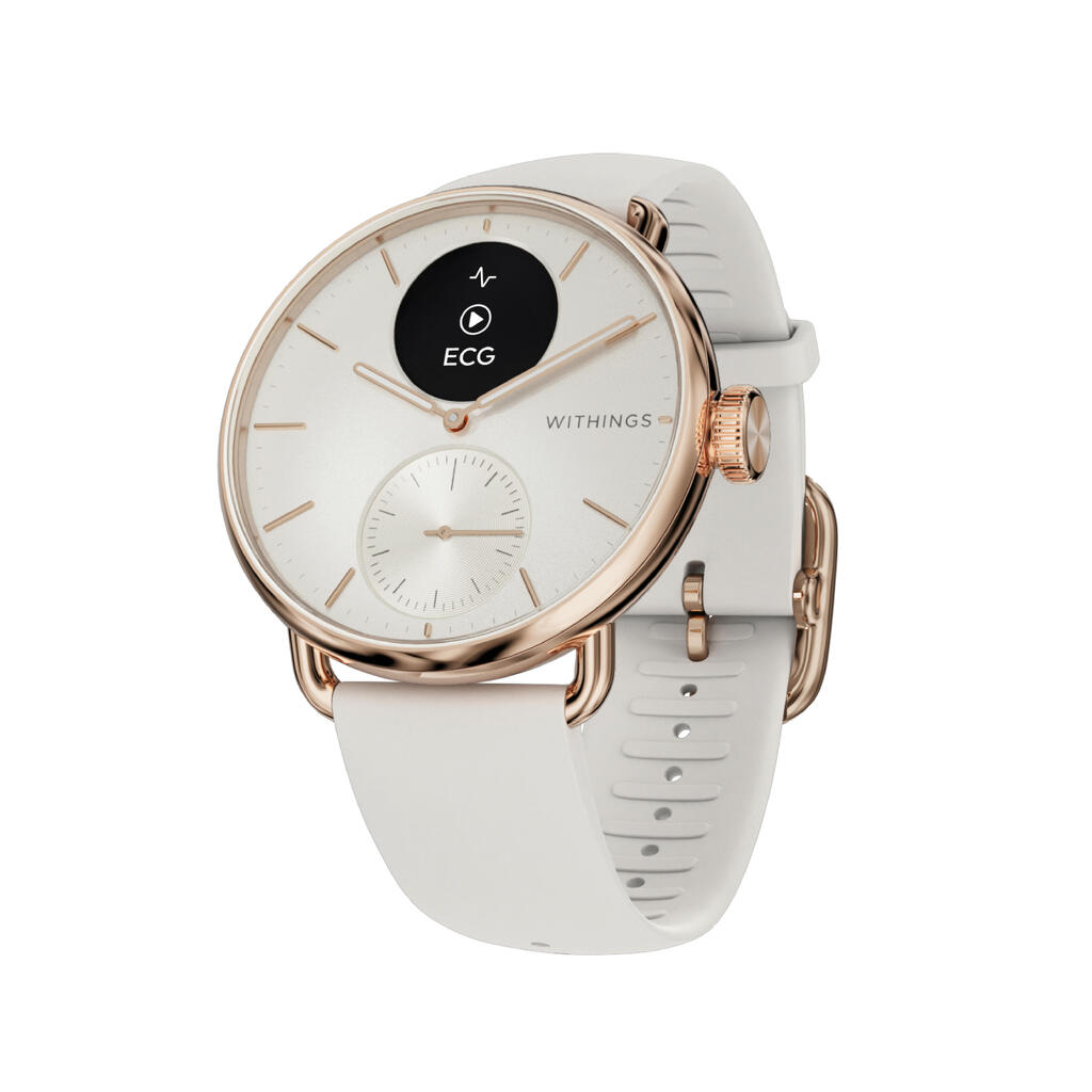 WITHINGS ScanWatch 2 - Hybrid Smartwatch, ECG SpO2 Temperature, 38mm Rose Gold