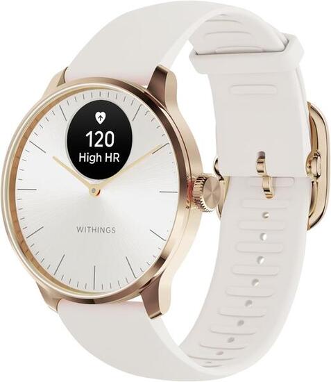 WITHINGS ScanWatch Light - Montre connectée santé cardiovasculaire, 37mm Or Rose