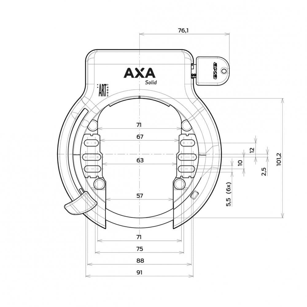 AXA Rahmenschloss Solid Retractable schwarz, Schlüssel abziehbar 2/3
