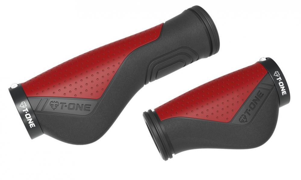 Griffe T-One Ripple Ergo sw/rot 130+90mm 1x Schraubensicherung 2/3