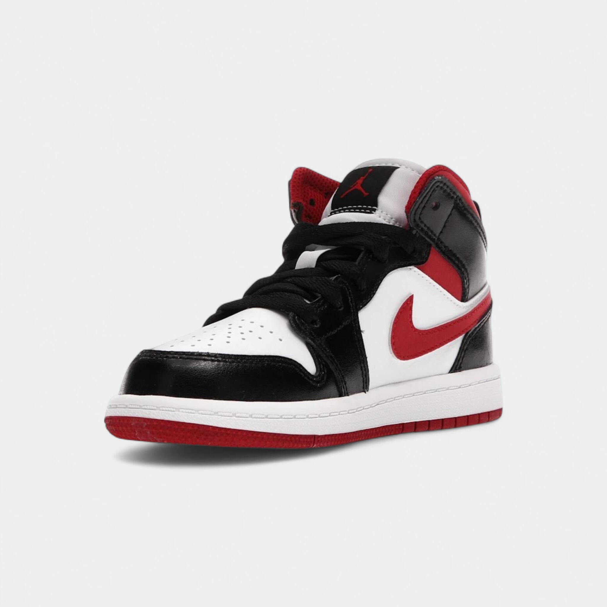 Jordan 1 Mid Gym Red Black White (PS) 3/4