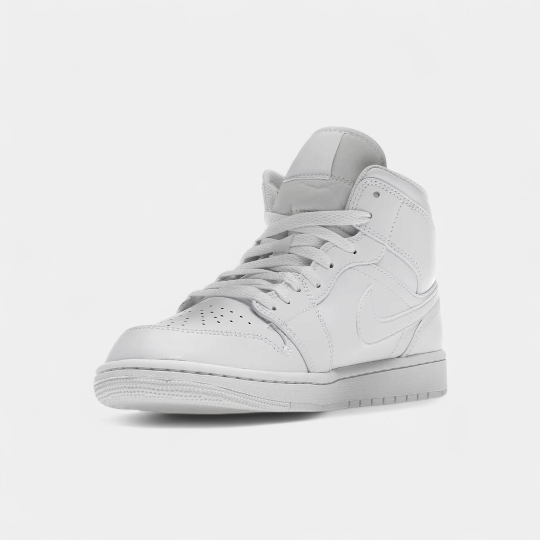 Jordan 1 Mid Triple White 3/4