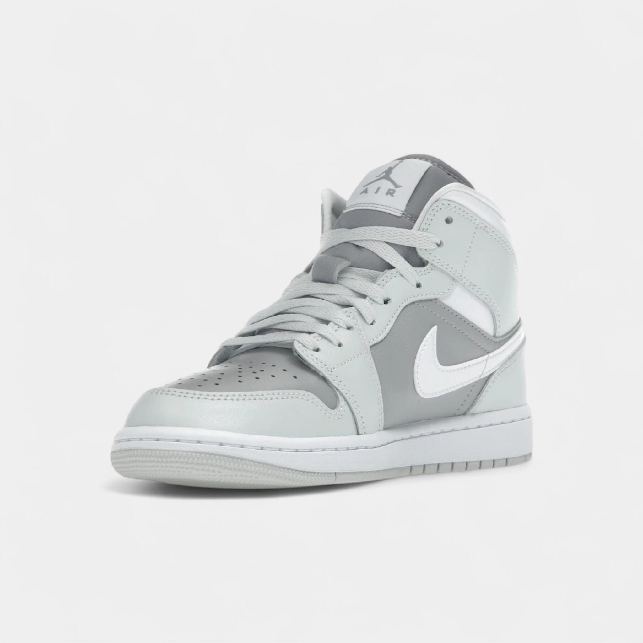 Jordan 1 Mid Photon Dust Atmosphere Grey (Women's) 3/4