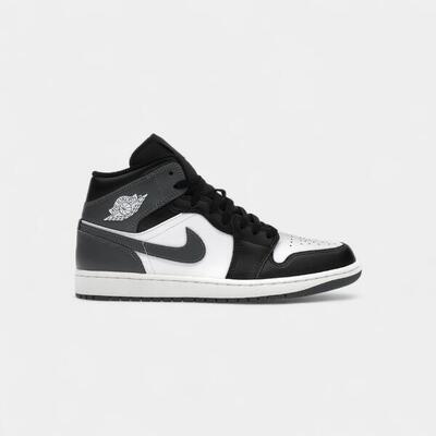 Jordan 1 Mid Black White Iron Grey