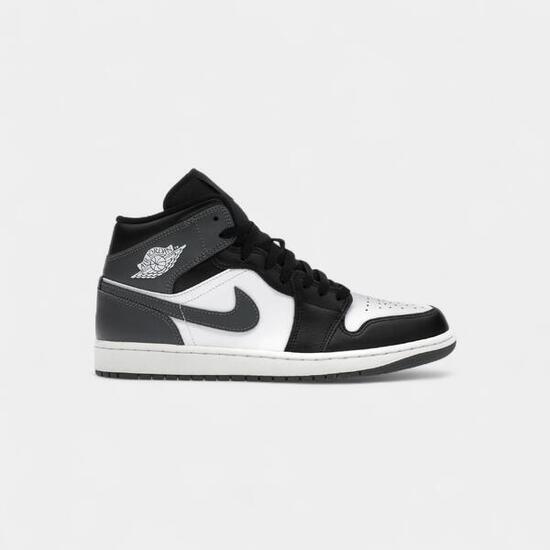 Jordan 1 Mid Black White Iron Grey
