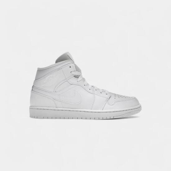 Jordan 1 Mid Triple White