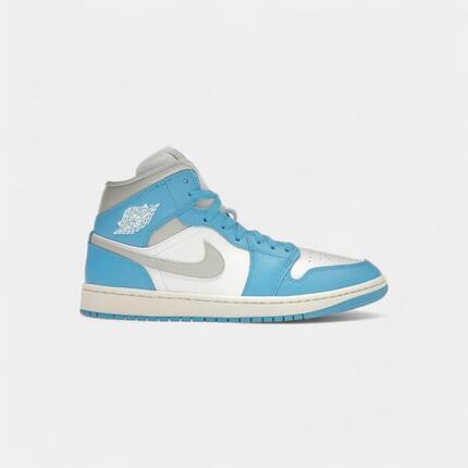 Jordan 1 Mid Dark Powder Blue White Sail Neutral Grey (Women's)