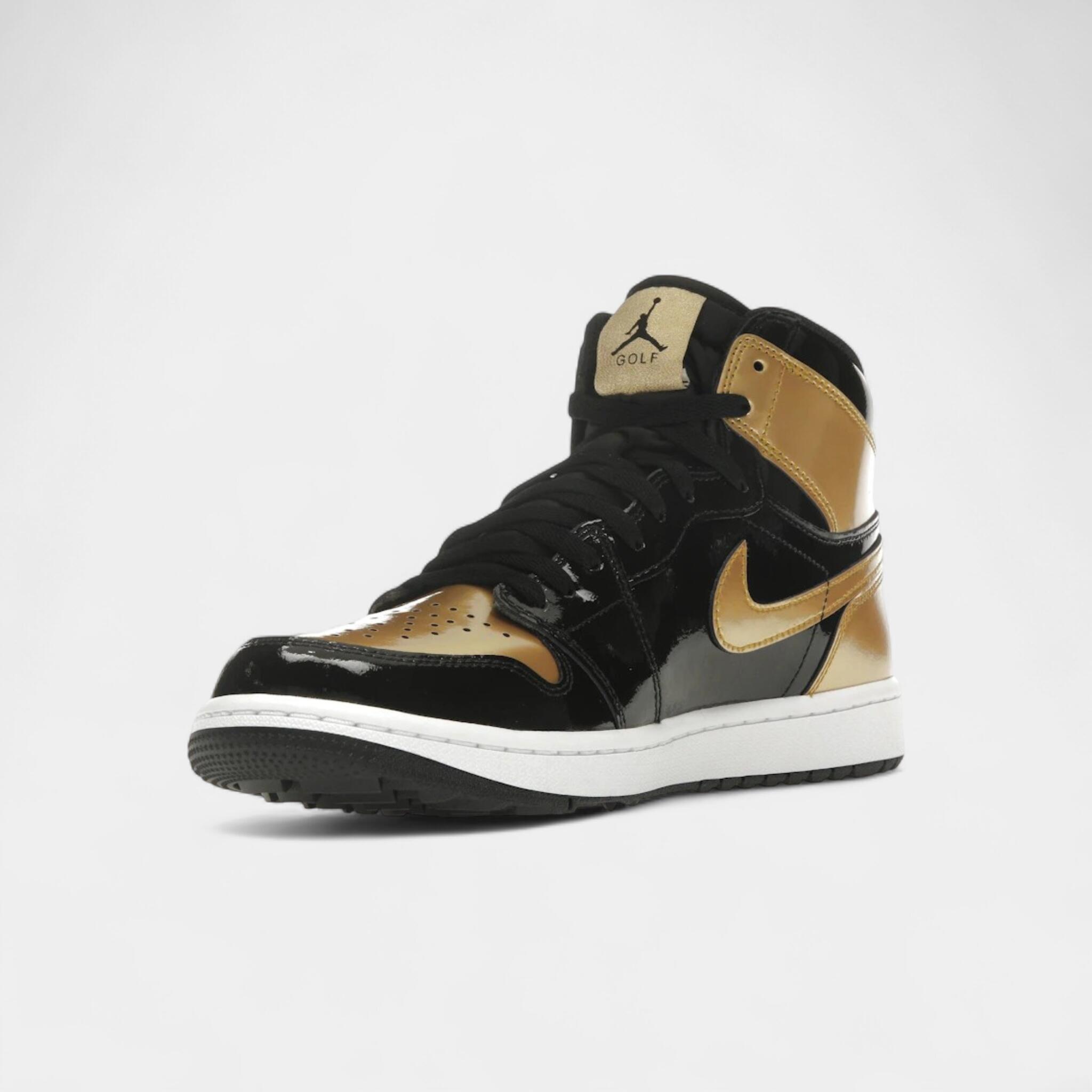 Jordan 1 Retro High Golf Patent Gold Toe 3/4