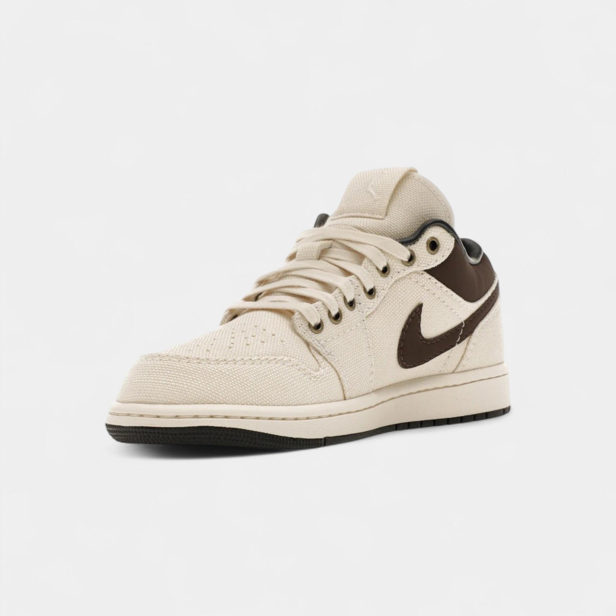 Jordan 1 Low Premium Pale Ivory Off Noir Baroque Brown 3/4