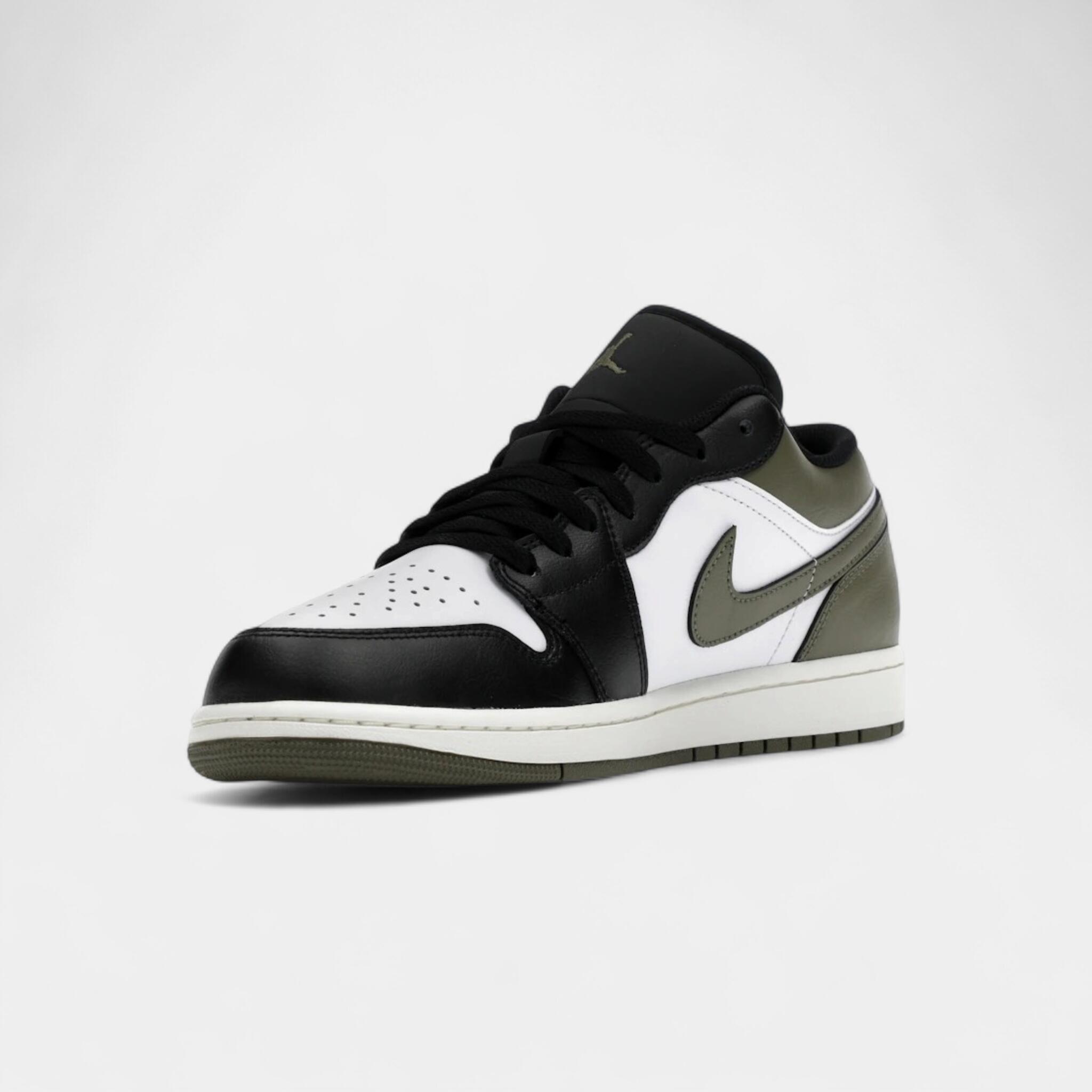 Jordan 1 Low Black Toe Medium Olive 3/4
