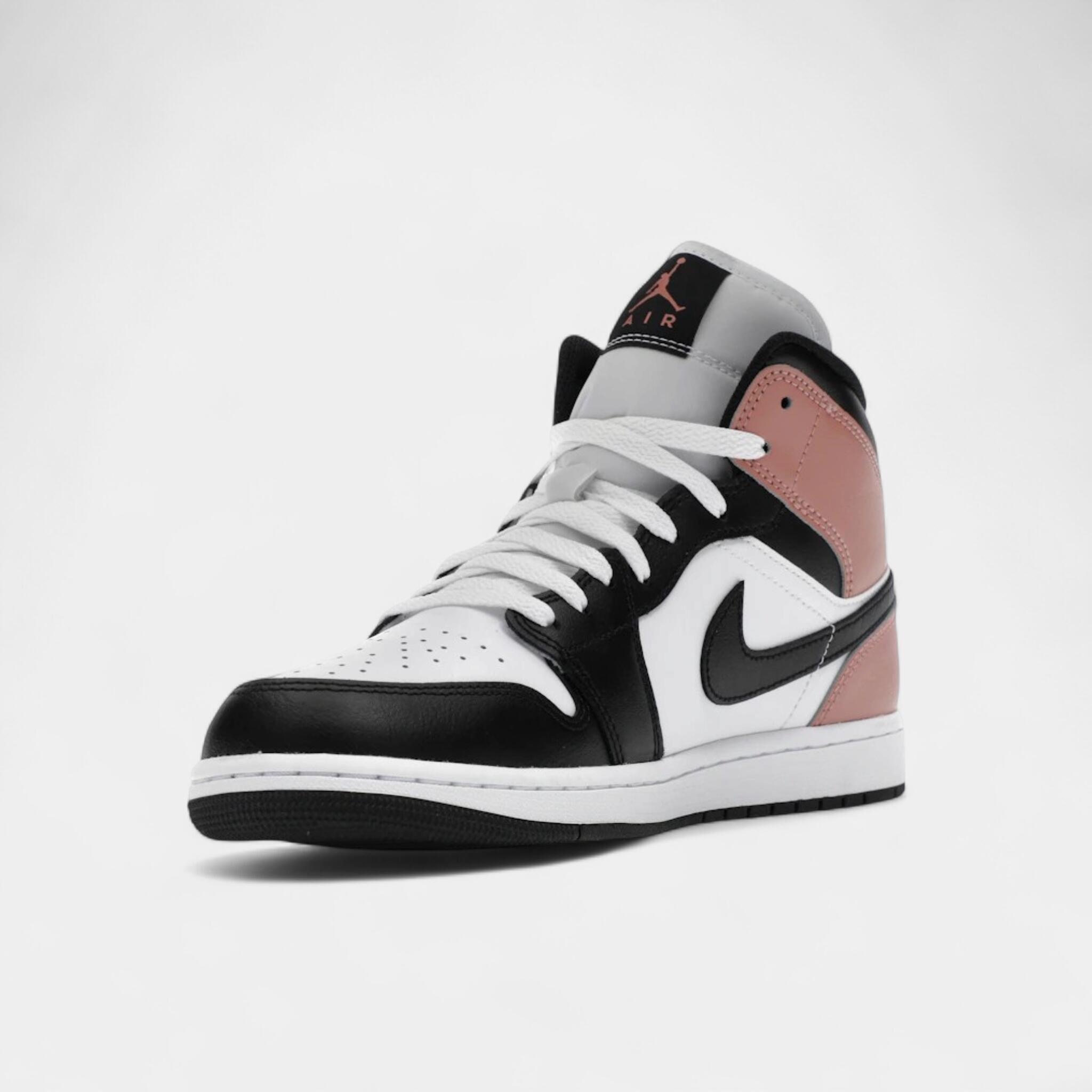 Jordan 1 Mid White Rust Pink Black 3/4