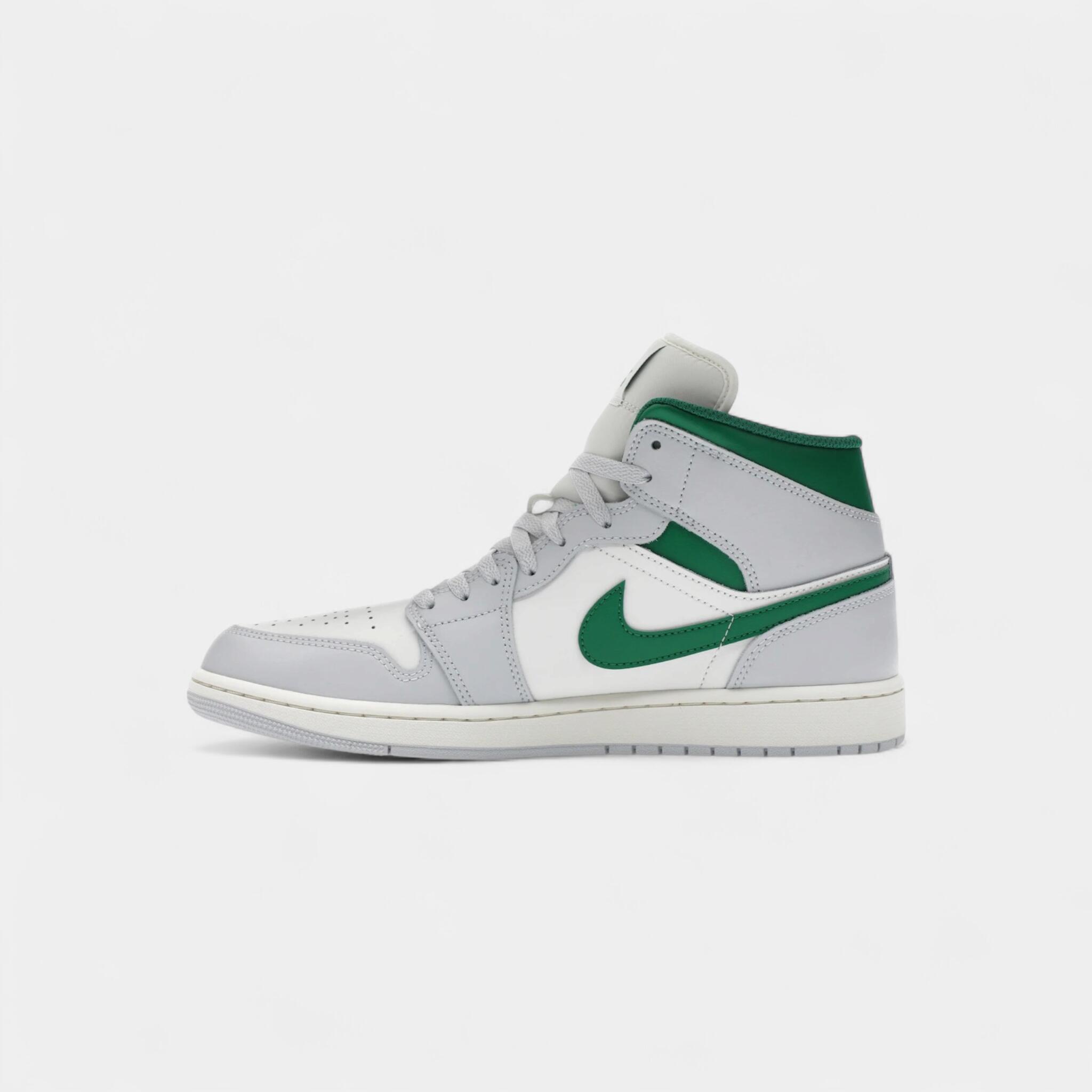 Jordan 1 Mid White Pure Platinum Pine Green 4/4