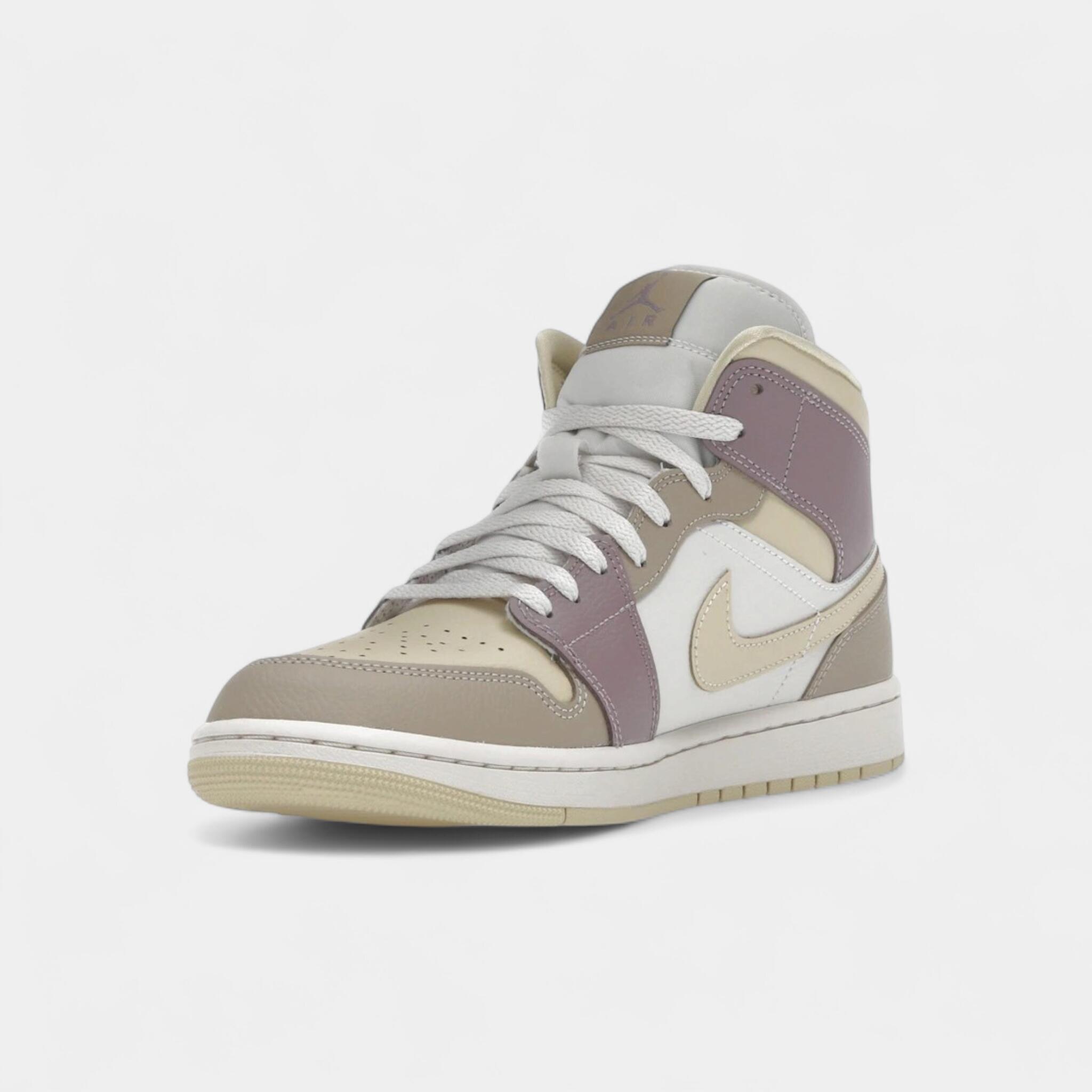Jordan 1 Mid Light Orewood Brown Taupe Grey (Women's) 3/4