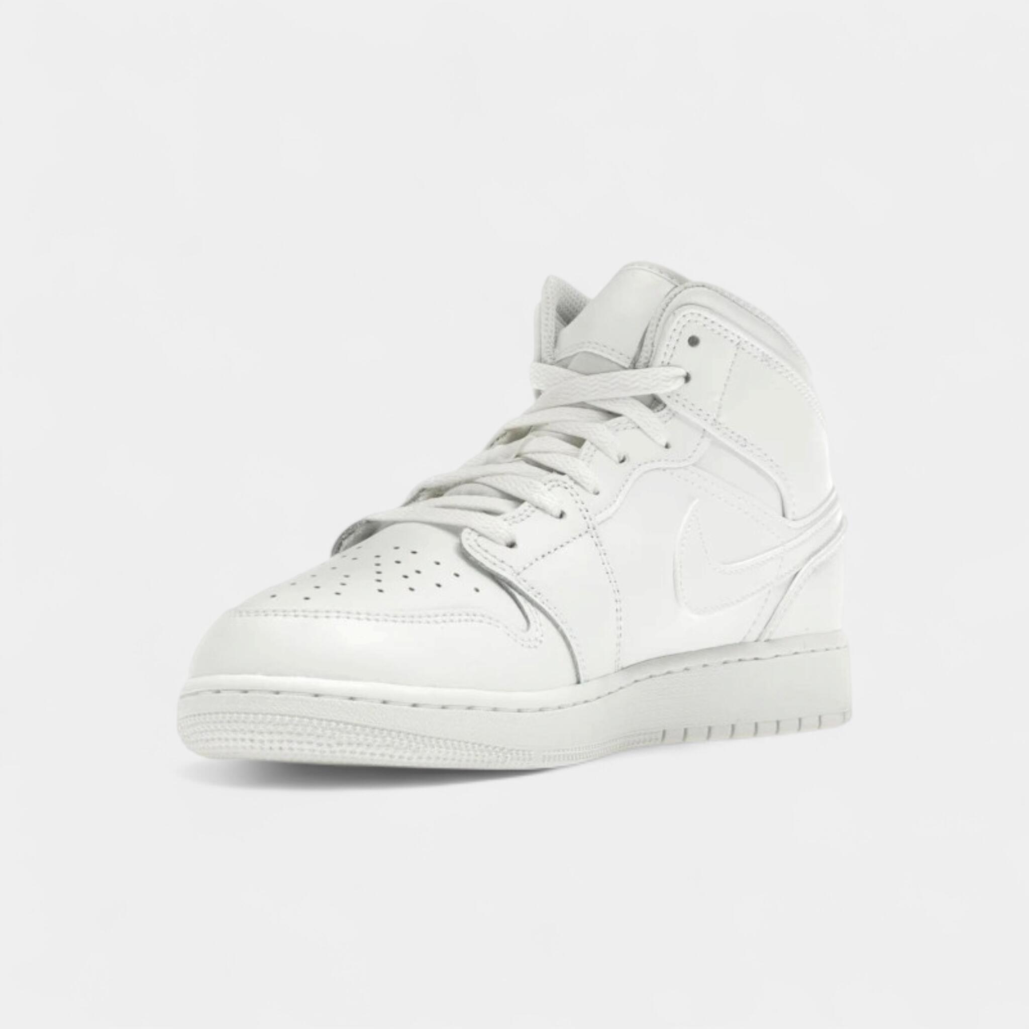 Jordan 1 Mid Triple White (2023) (GS) 3/4