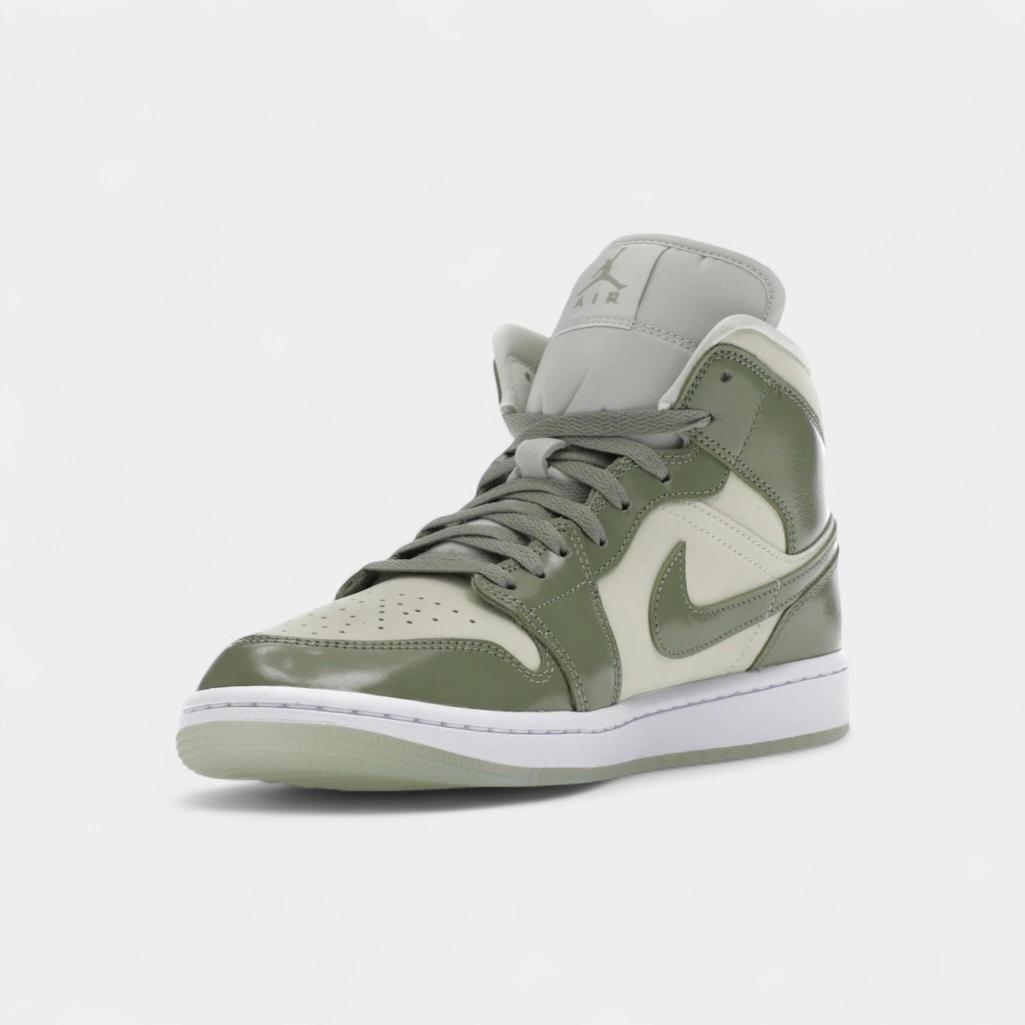 Jordan 1 Mid SE Sea Glass Oil Green (Women's) 3/4