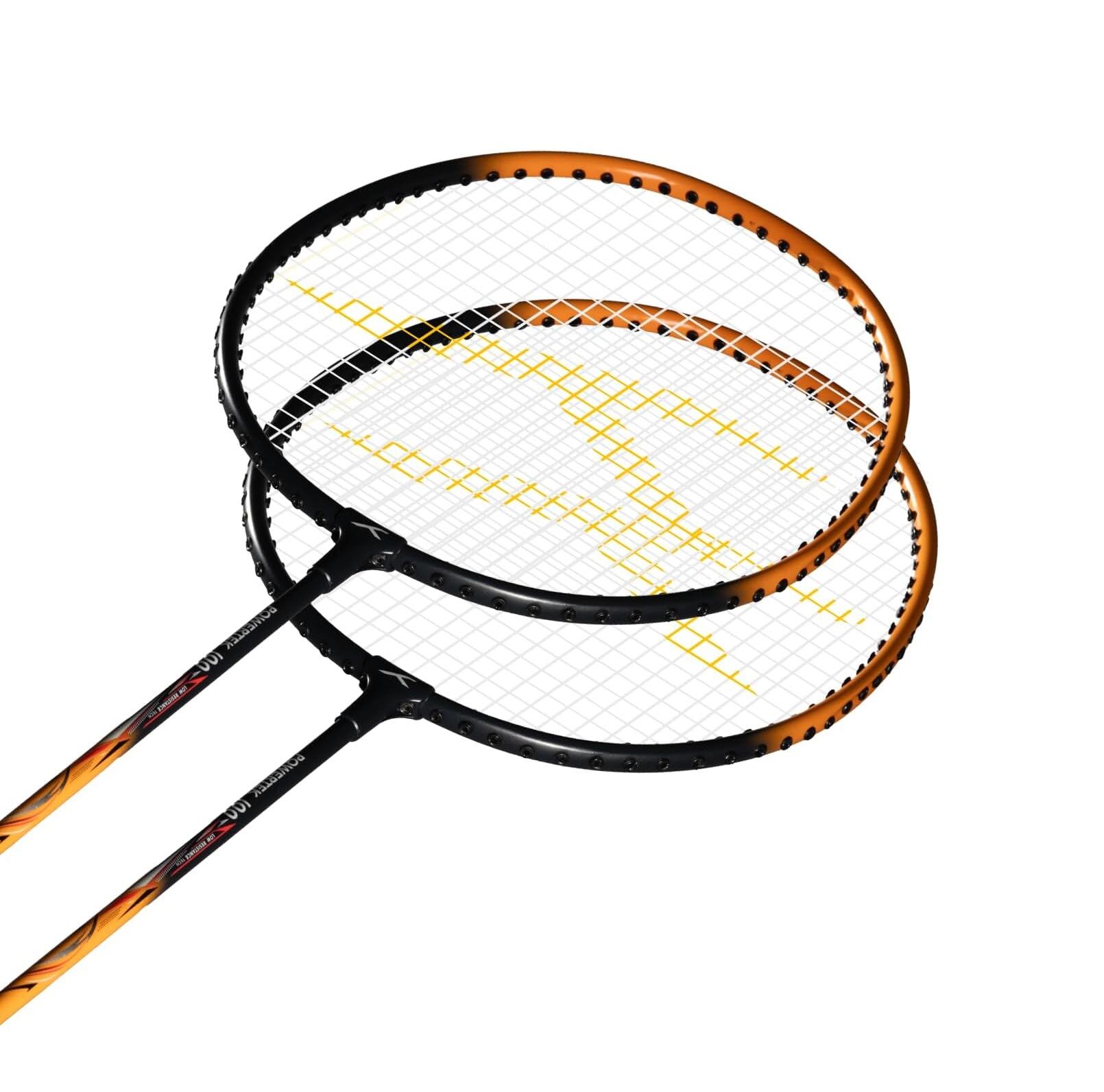 Badminton-Set mit 2 Schlägern 2 Griffe und Hülle – Powertek 100 für Anfänger 3/7