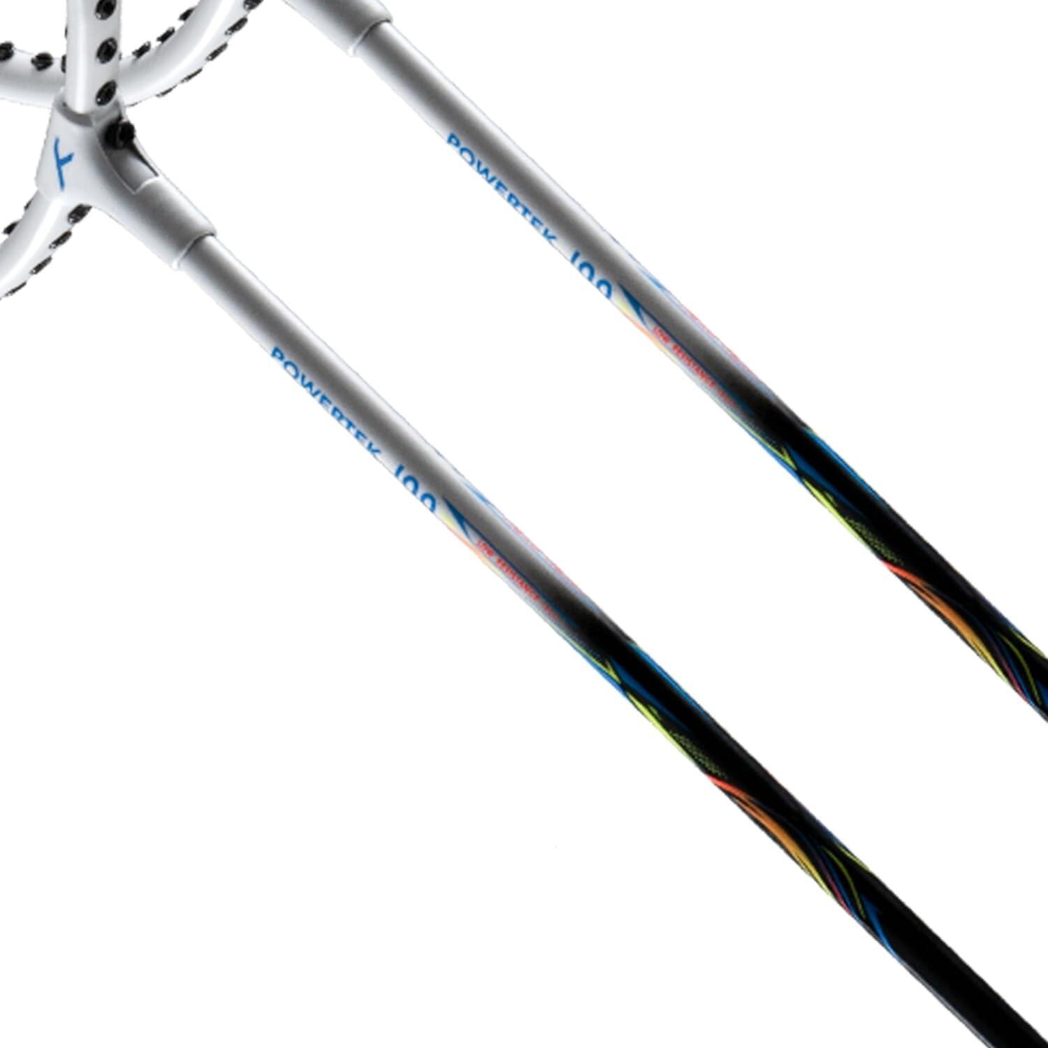 Badminton Set - 2 Schläger mit Hülle Powertek 100 Weiß/Schwarz 4/7