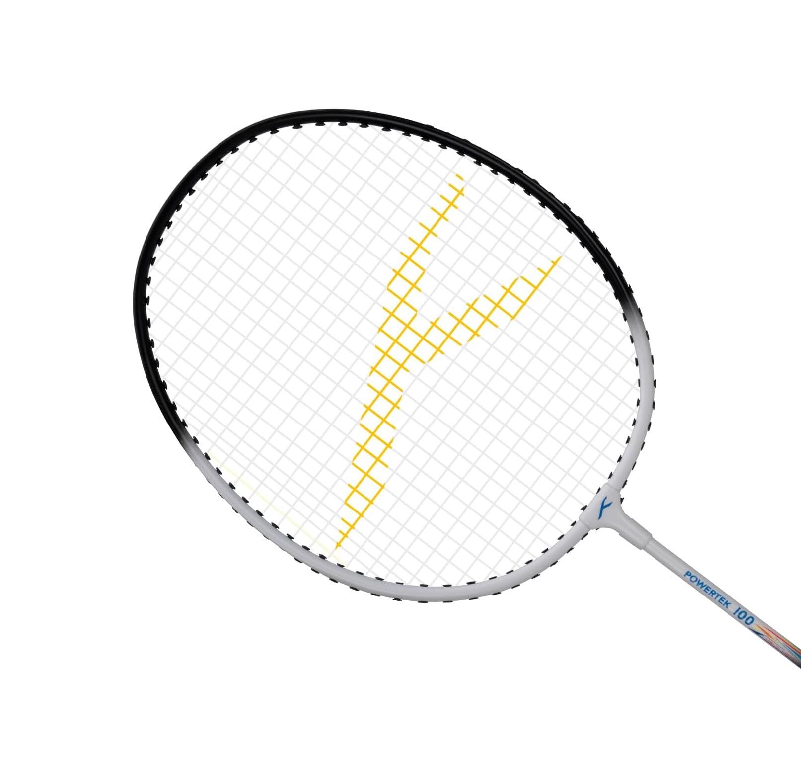 Badminton Set - 2 Schläger mit Hülle Powertek 100 Weiß/Schwarz 2/7