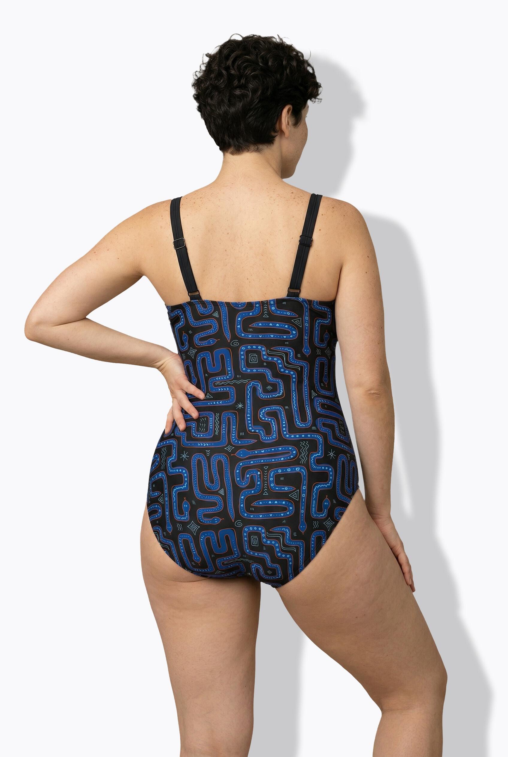 Femme Maillot de bain avec bonnets souples motif serpents matière recyclée 2/7