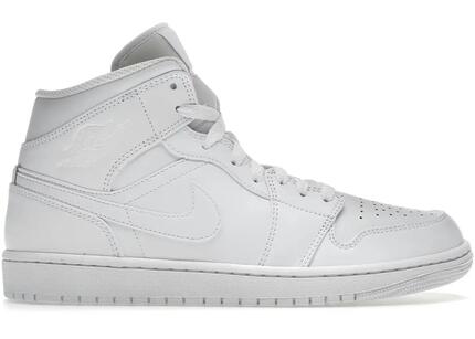 Chaussures - basket - homme - mi-haut, tout blanc - air jordan 1 mid