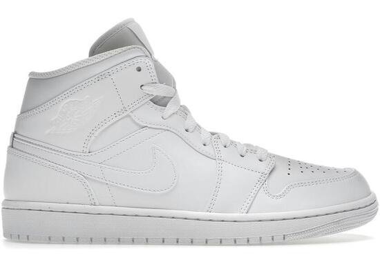 Jordan 1 Mid Triple White