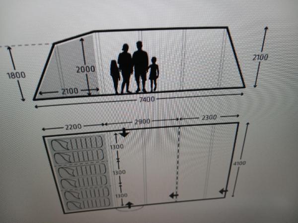 Tussen Particulieren - tunneltent Kampa Croyde classic air COTTON 7/7