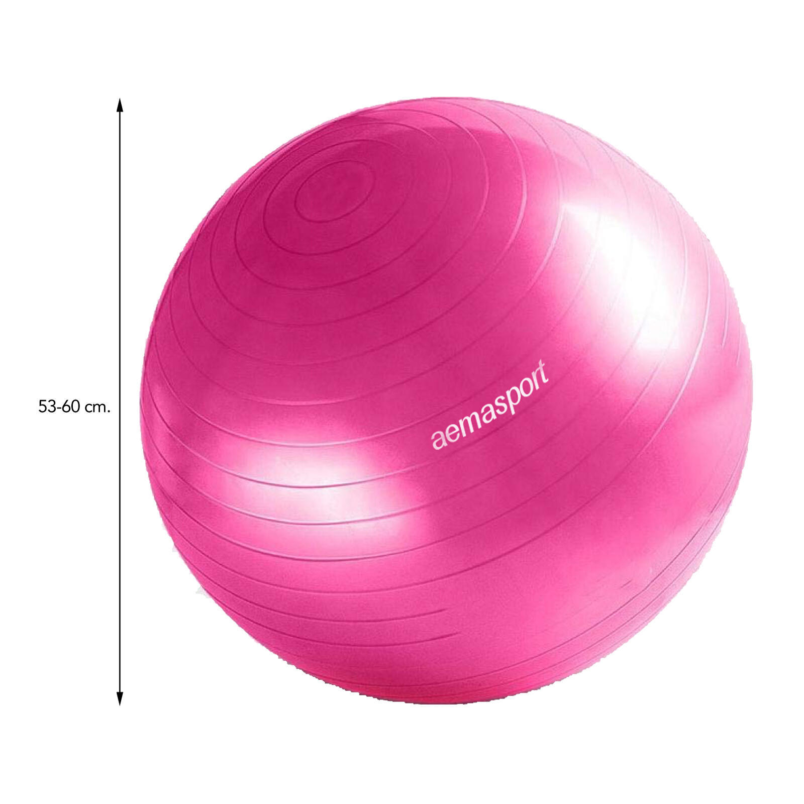 Fitball Pelota de Pilates. Gymball (Sistema Antireventón, 55cm. Rosa) 2/5