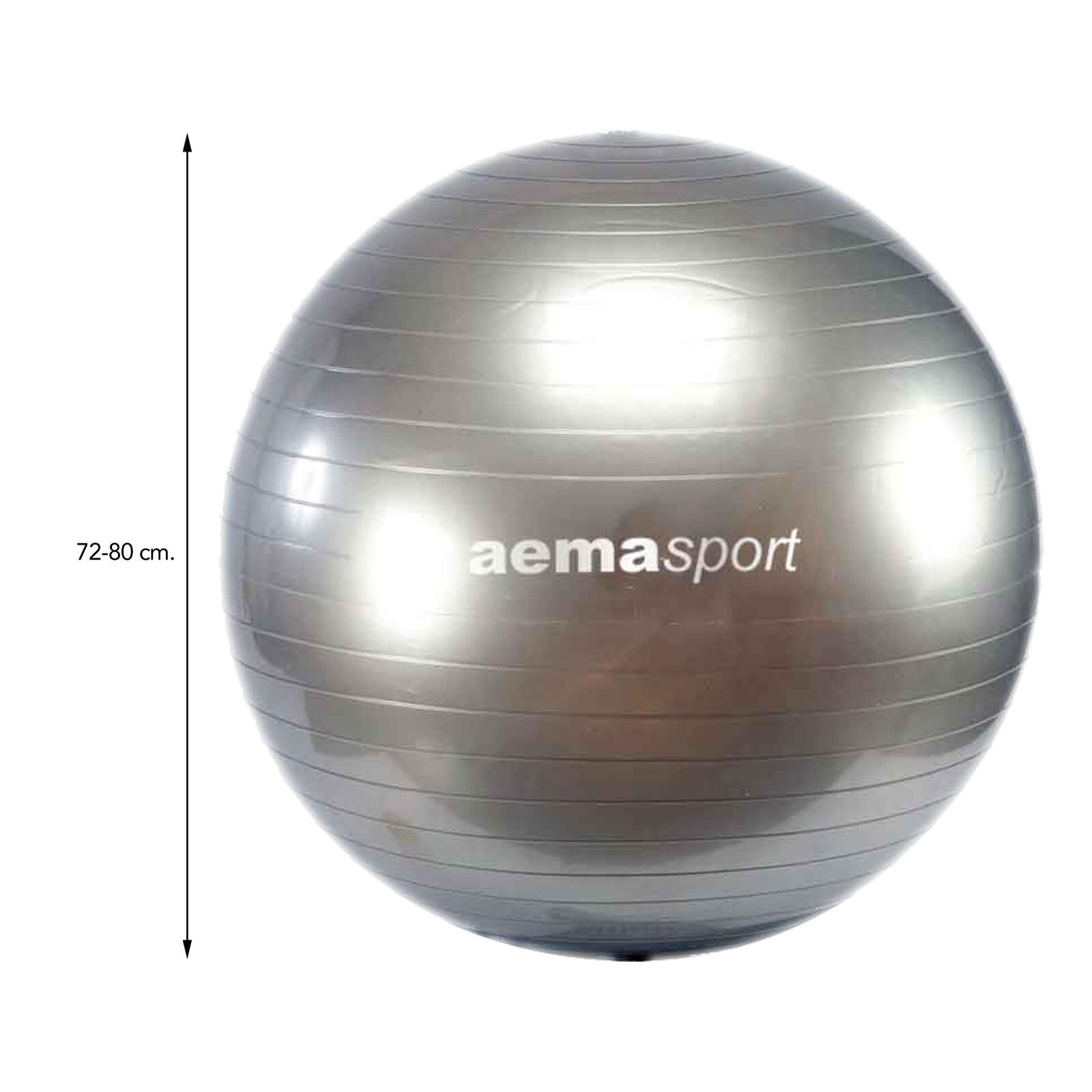 Fitball Pelota de Pilates. Gymball (Sistema Antireventón, 75cm. Gris/Plata) 2/5