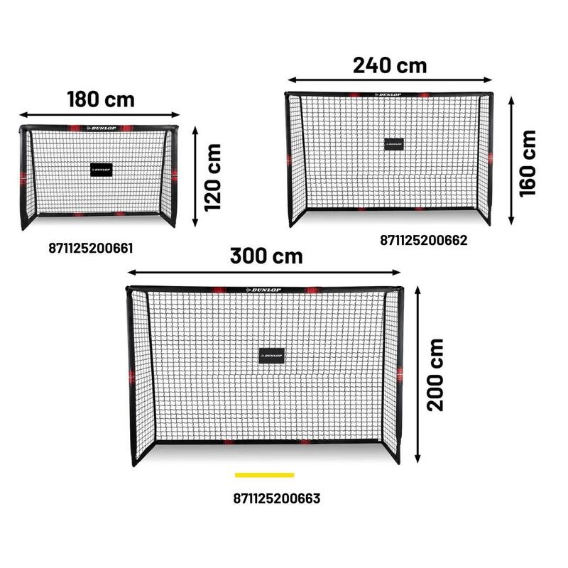 Poartă de fotbal Dunlop 300x200x120