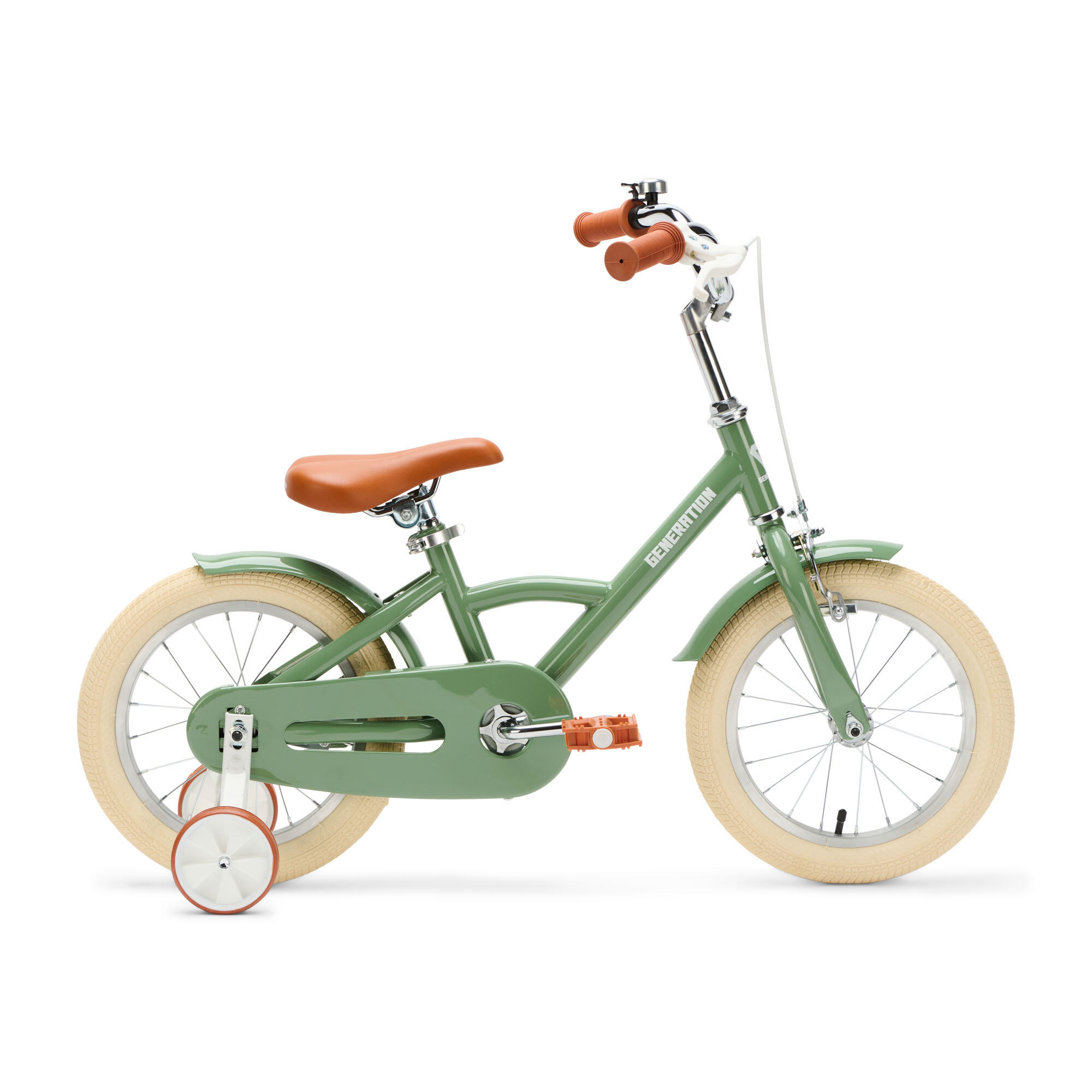 Vélo Rétro 14 Pouces Pour Enfant – Vert, Avec Stabilisateurs Amovibles, Dès 3 Ans