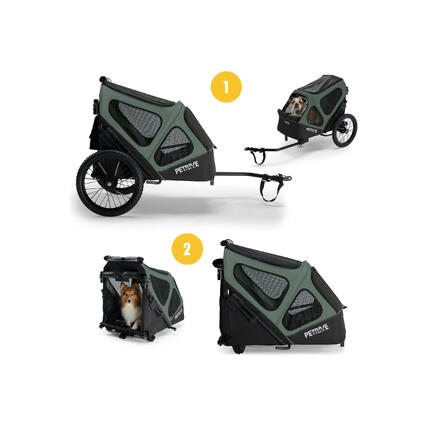 2in1 Przyczepka rowerowa i wózek do biegania PETRIVE do 30 kg