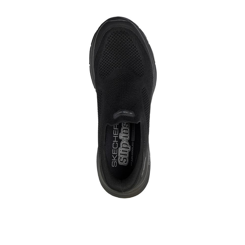 Tênis pretos Skechers Go Walk 8 Slip-Ins Masculinos 3/4