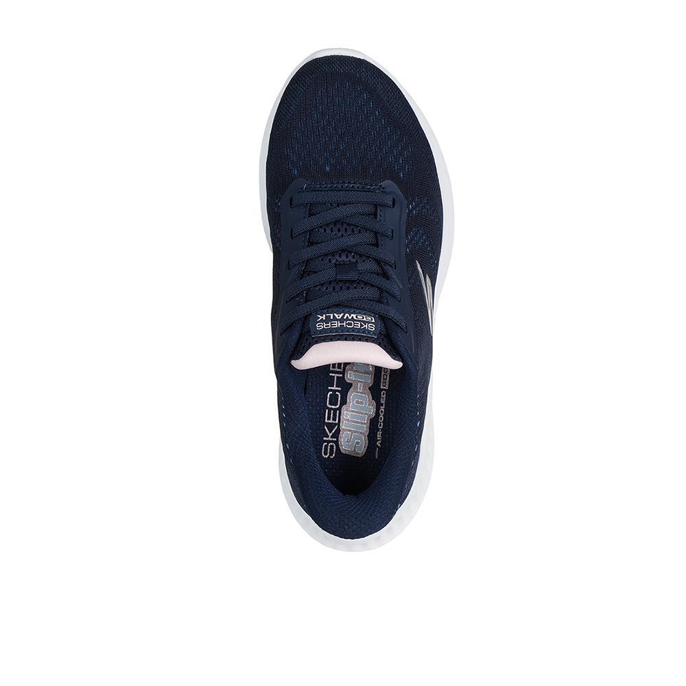 Tênis Azuis Khloe Femininos Skechers Vão Caminhar Agora 3/4