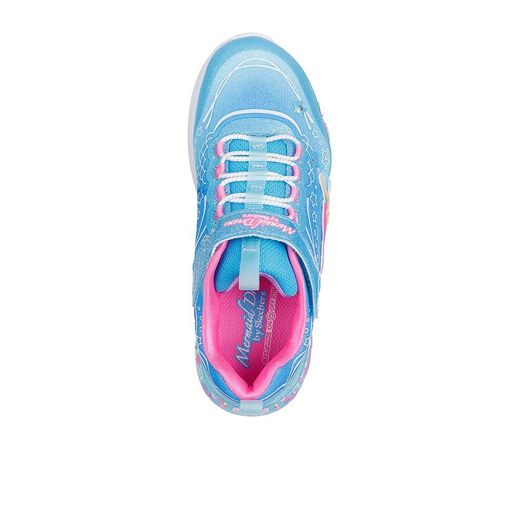 A Sereia da Garota Skechers Sonha Tênis Azuis 3/5