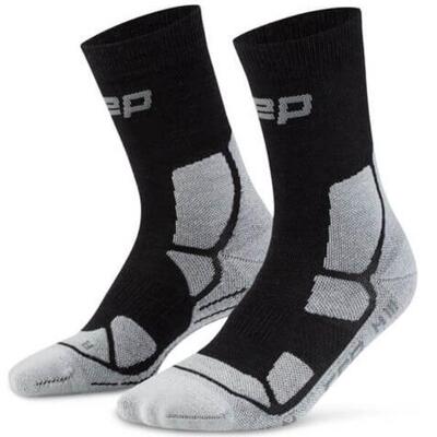Cep hiking merino mid-cut compressie - zwart/grijs - dames (34/37)