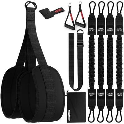 Pull-up hulp set met voetlus & 4 kabels, 136 kg steun home gym