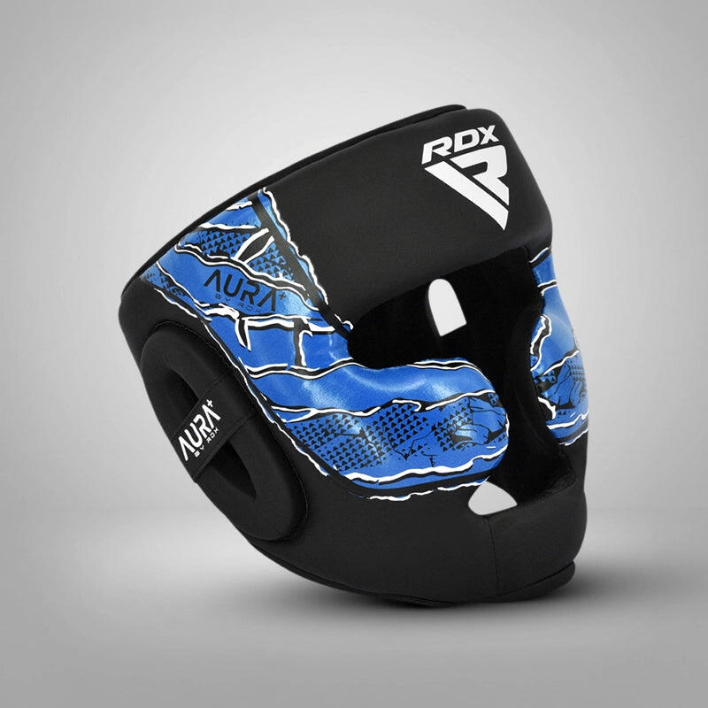 Kopfschutz Aura F17 Schwarz mit Blau - L 2/4